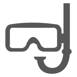 Snorkel, diving mask PNG