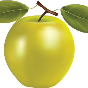 Apple with leaves PNG