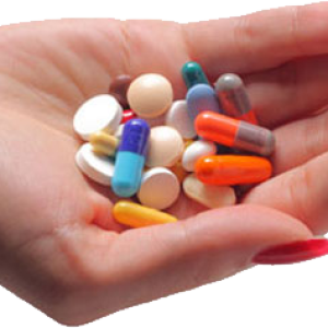 Pills in hand PNG