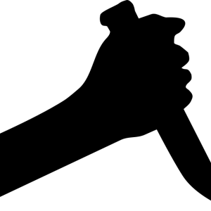 knife in hande siluet PNG image