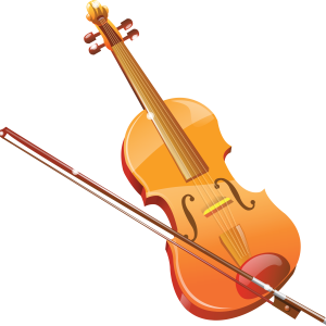Violin and bow PNG