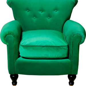 Green armchair PNG image