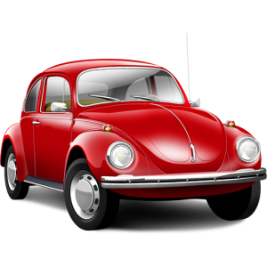Red old Volkswagen Beetle PNG car image