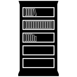 Bookshelf, bookcase PNG