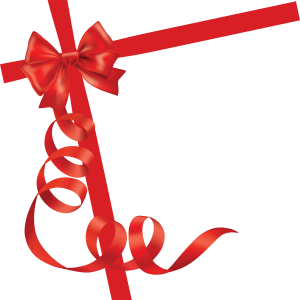 red ribbon bow PNG