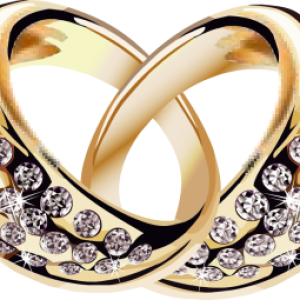 Wedding golden rings PNG image