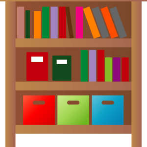 Bookshelf, bookcase PNG