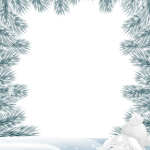 Winter forest frame PNG