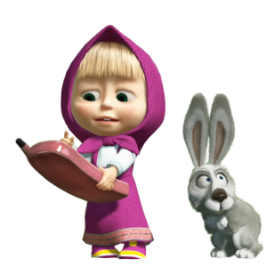 Masha and the Bear PNG, Masha and rabbit PNG