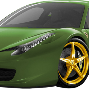 Green ferrari car PNG image