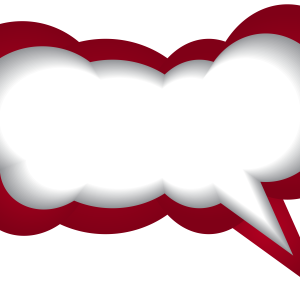 Speech balloon PNG red line