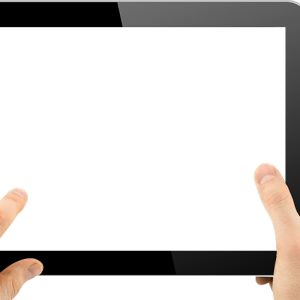 Tablet transparent in hands PNG image