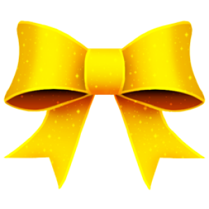 Yellow bow PNG image
