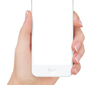 Smartphone in hand PNG image
