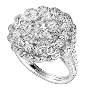 silver ring with diamonds PNG