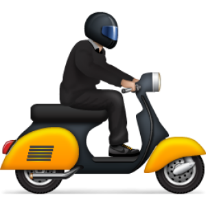 Man on scooter PNG image