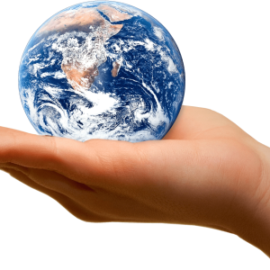Globe, earth in hand PNG