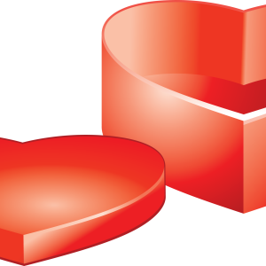 Red heart gift box PNG