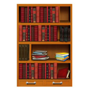 Bookshelf, bookcase PNG