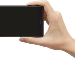 Smartphone in hand PNG