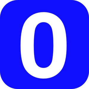 blue square number 0 PNG