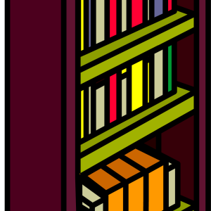 Bookshelf, bookcase PNG