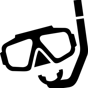 Snorkel, diving mask PNG