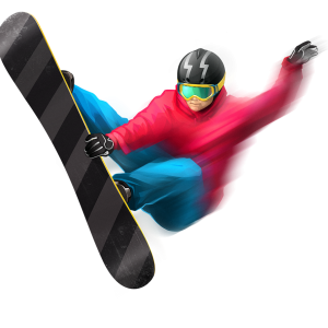 Snowboard man PNG image