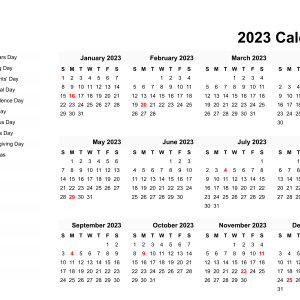 Calendar 2023 PNG