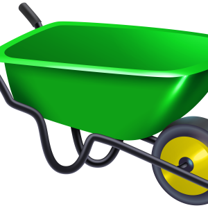 green plastic wheelbarrow PNG