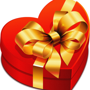 red heart gift box PNG