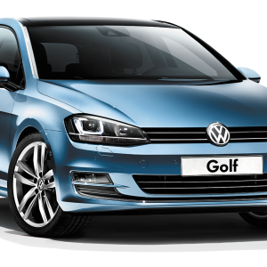 blue Volkswagen Golf PNG car image