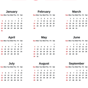 Calendar 2021 year PNG