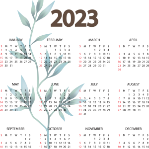 Calendar 2023 PNG