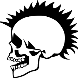 Punk rock skull PNG