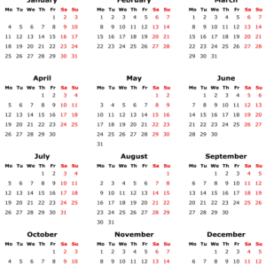 Calendar 2022 year PNG