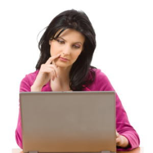 Thinking woman PNG
