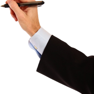 Pen in hand PNG image