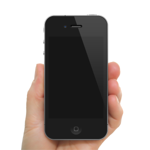 Iphone in hand PNG image