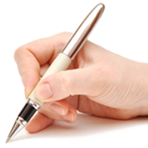 Pen in hand PNG image