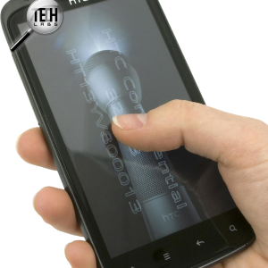 Smartphone in hand PNG image