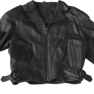 Black leather jacket PNG image
