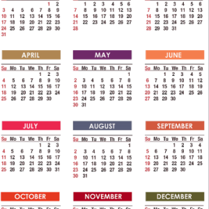 Calendar 2021 year PNG