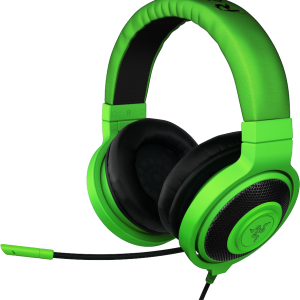 Green headphones PNG image