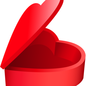 red heart gift box PNG