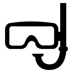 Snorkel, diving mask PNG