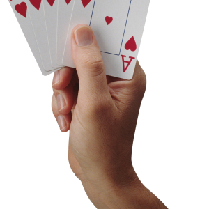 card in hand PNG