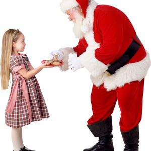 Santa Claus with girl PNG
