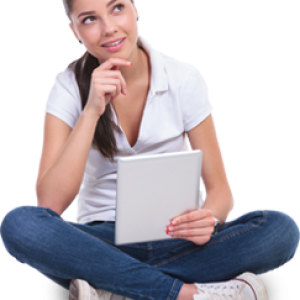 Thinking girl PNG