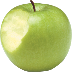 Bitten green apple PNG
